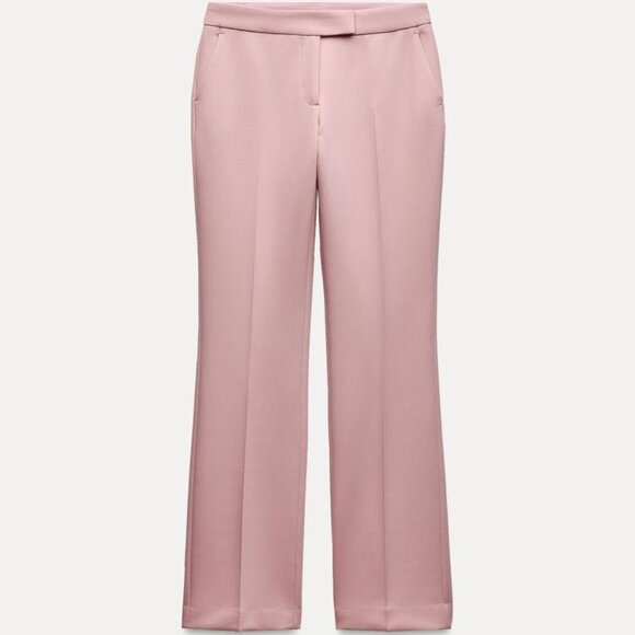 PINK ZARA FLARED HIGH WAIST PANTS (MATCHING BLAZER IN SECOND POST) - Picture 2 of 4